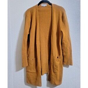 Madewell Cardigan Sweater Womens Sz S Gold Merino Wool Alpaca Blend Quiet Luxury